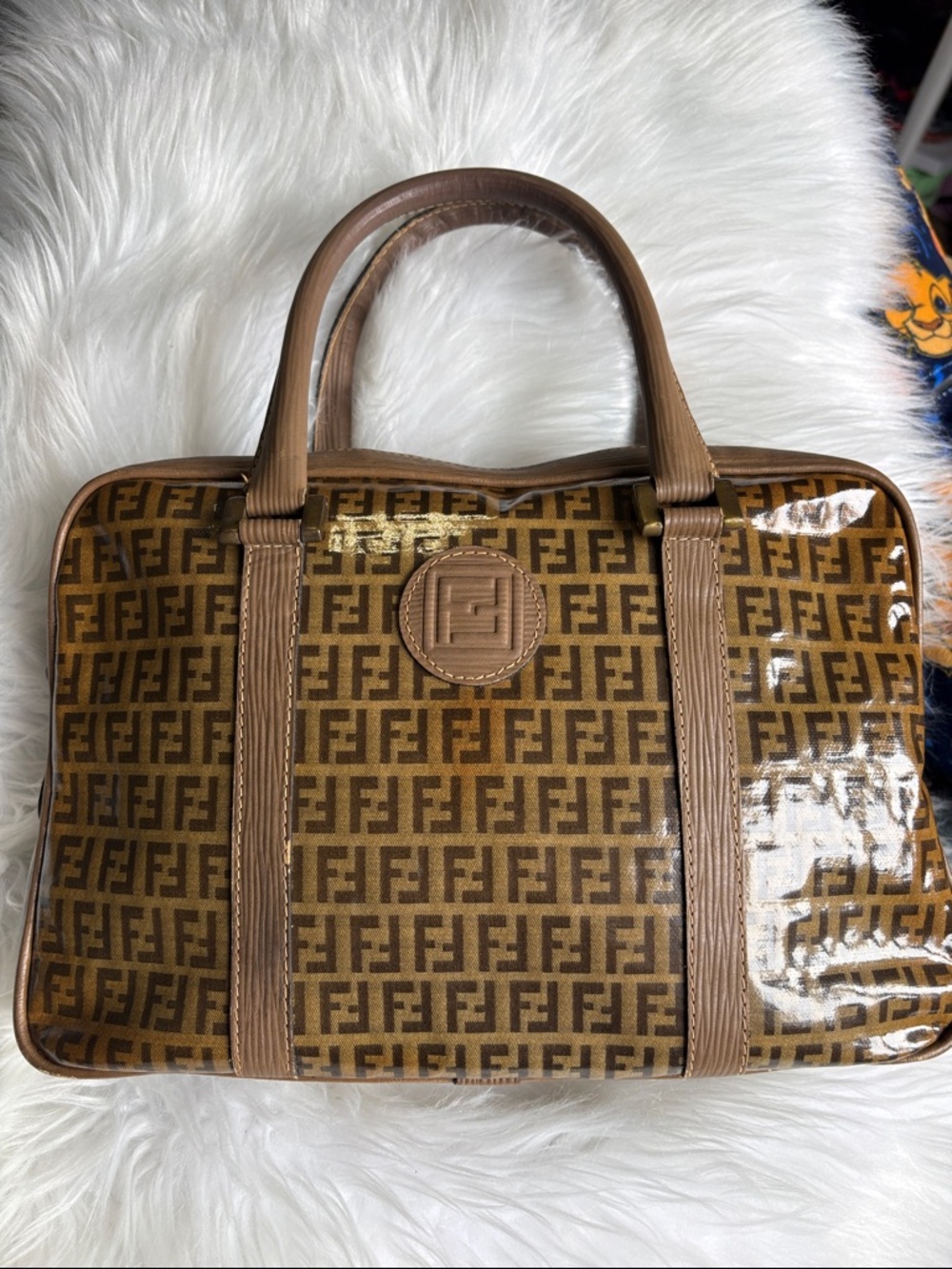 Vintage Fendi Zucchino FF Top Handle Bag